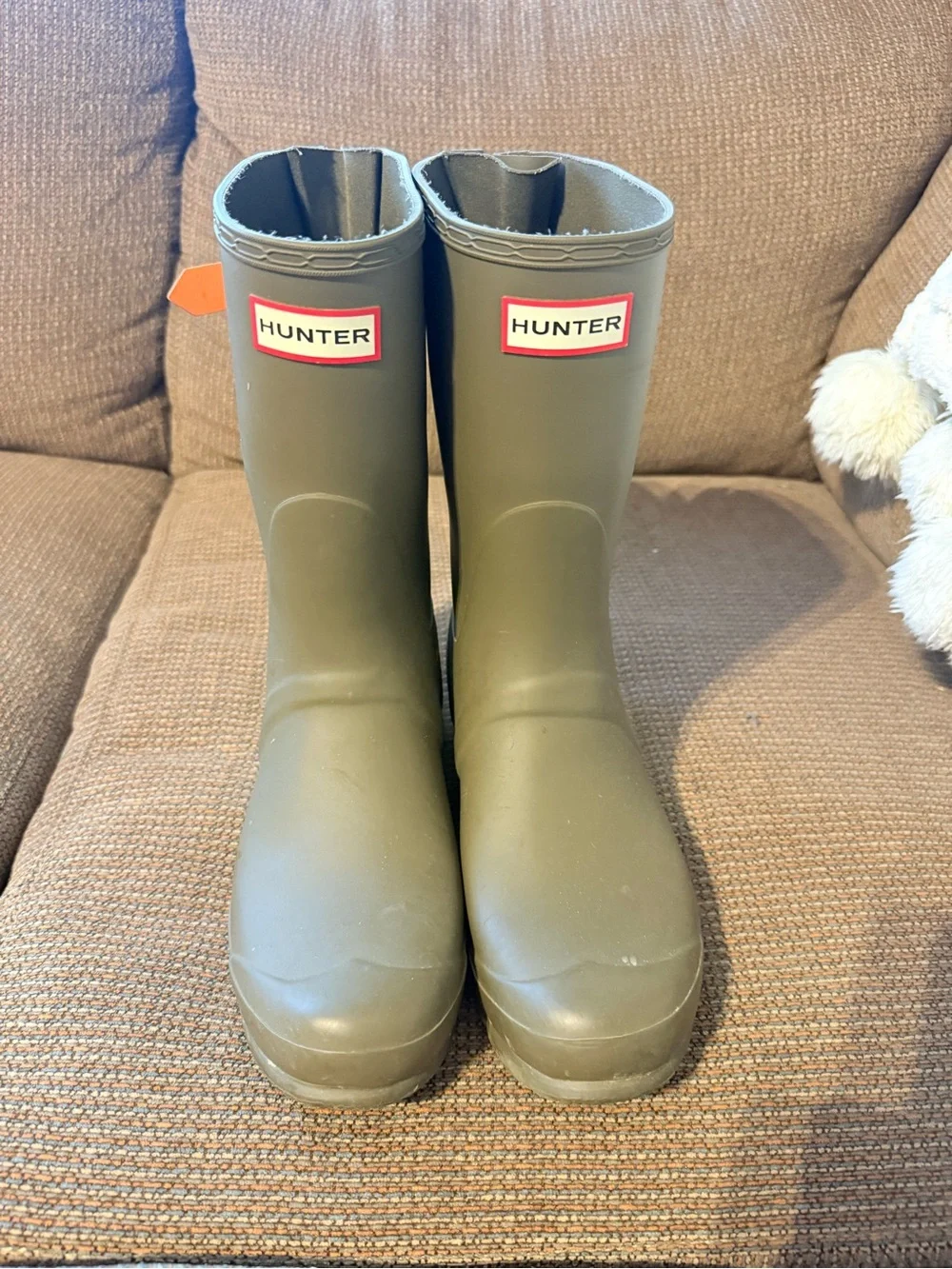 Hunter Olive Rubber Tall Rain Boots